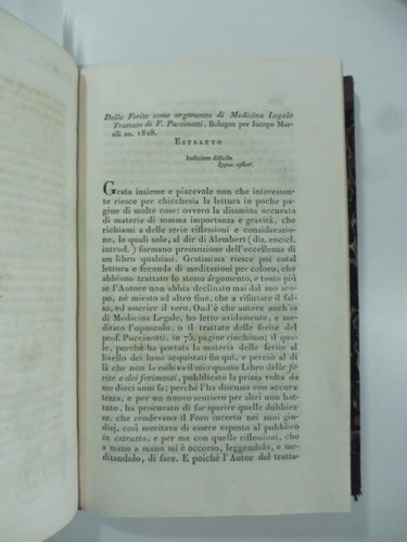 Delle ferite come argomento - , di