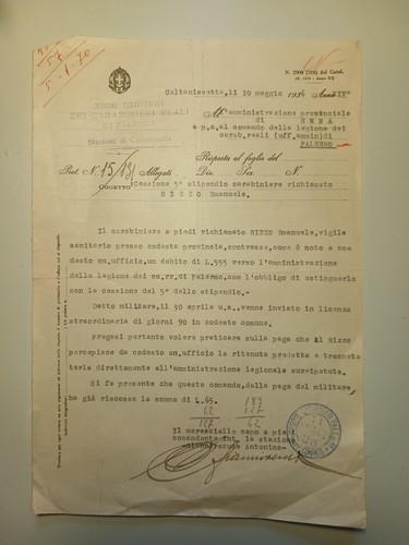Lettera legione territoriale - "legione,