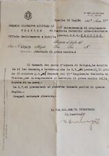 FASCISMO - Distretto Militare Treviso Ufficio di reclutamento 1937
