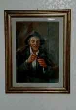 Grande QUADRO OLIO SU TELA DI LUCIANO LUTRING "L'ultimo Piacere" 1982