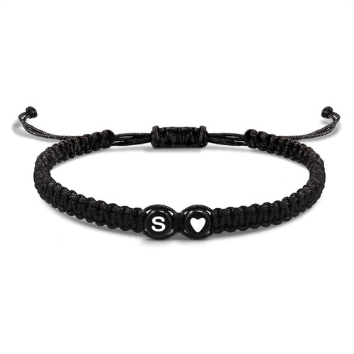 Bracciale con lettera cuore - con, e