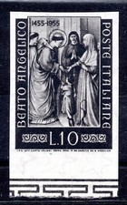 Beato Angelico Lire 10 varietà stampa non dentellata colore nero