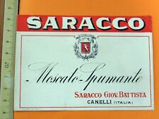 SARACCO MOSCATO SPUMANTE CANELLI ETICHETTA