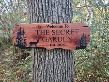 Targa Targa Personalizzata Caro Legno Intagliato Nome Montagna Lago Casa Esterno