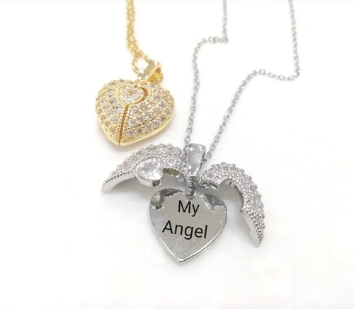Collana cuore ali angelo - collana, d'