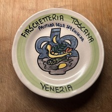 Piatto Buon Ricordo Fiaschetteria Toscana Venezia Frittura 1996  Presentazione