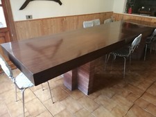 Tavolo in legno massello unico pezzo 370×100 cm, spessore 16 cm raro anni 70