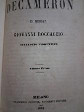 Il Decamerone Boccaccio 1 Tomo