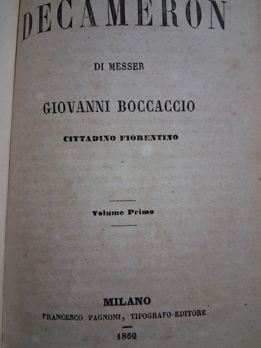 Decamerone boccaccio tomo - decamerone, 1