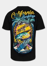 T-shirt PitBull da uomo Maglietta in cotone SURFDOG Nero Pit Bull West Coast