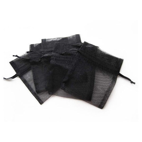 100 sacchetti organza neri - 100,