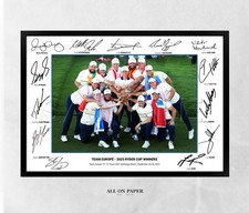 TEAM EUROPE RYDER CUP 2025 STAMPA FIRMATA FOTO POSTER MCILROY LOWRY FLEETWOOD