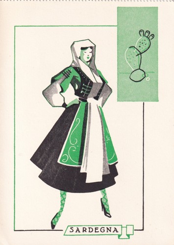 Cartolina cagliari costumi - di,