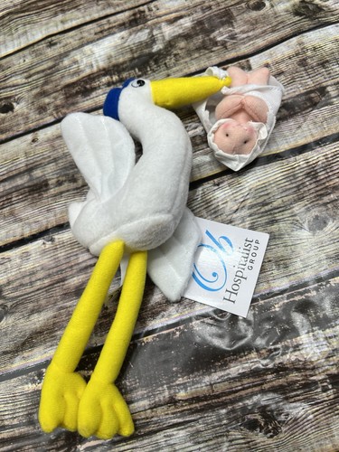 Peluche cicogna con neonato - cicogna,