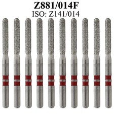 Fresa diamantata zirconi dentali Z881/014F FG cilindro fine estremità rotonda taglio zir