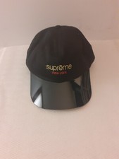 Supreme Cappello Visiera acrilica 6 pannelli nera NUOVO