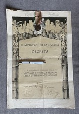 Medaglia e decreto firmato a ricordo della Guerra 1915 - 1918 - Marzo 1921
