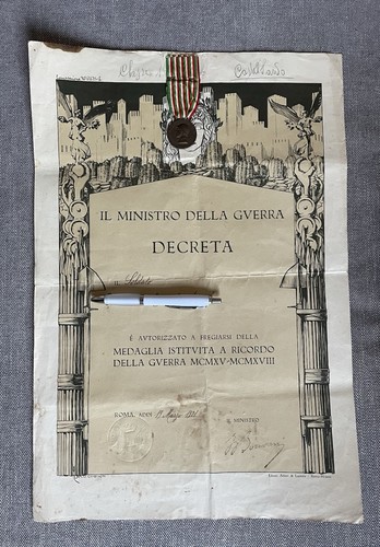 Medaglia decreto firmato - medaglia,