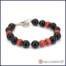 Bracciale in corallo e onice
