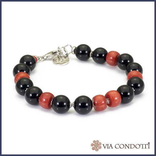 Bracciale corallo onice - corallo,