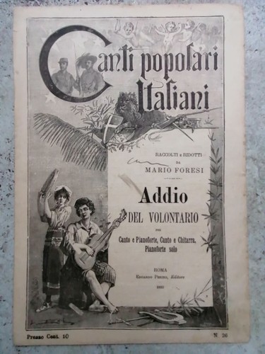 Antico spartito musicale - antico, canti