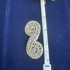 coro duette splendida spilla vortice pelliccia abito clip tono argento strass trasparenti 