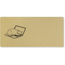 'Gatto che dorme sul computer portatile' grande targa da parete in legno / insegna per porta (DP00072949)