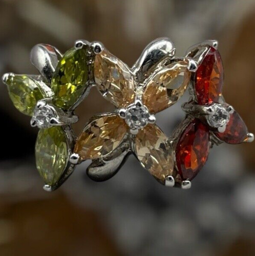 Anello fiore rosso verde