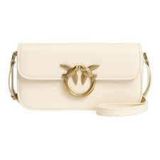 Pinko Box Bag Small White Gold