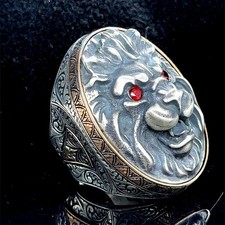 Anello grande in argento testa