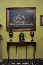 Console in mogano con piano in