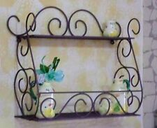 mensola in ferro battuto 2 ripiani da parete bronzo fioriera giardino cucina 