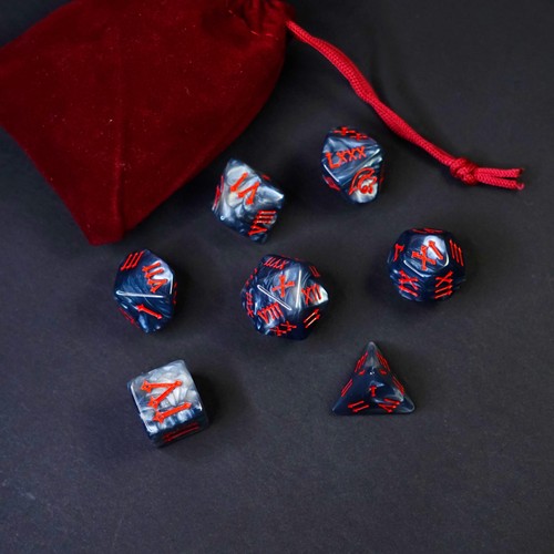 Set dadi blu grigi roman - set,