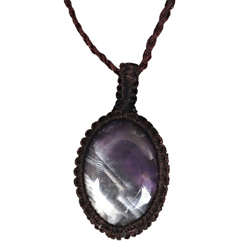 Collana ametista macramè - collana,
