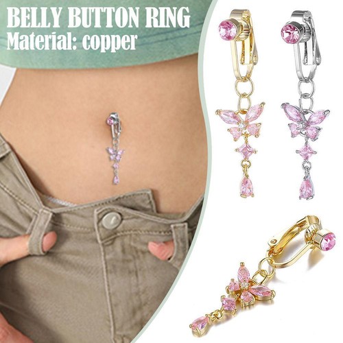 Anelli bottone pancia clip - clip, su