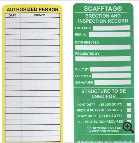 Brady scafftag inserts - brady, stsi