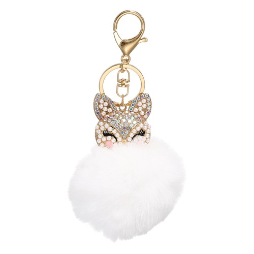 Plush pompom key - pompom, key,