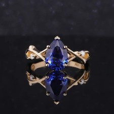 Pear Cut Lab-Created Blue