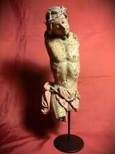 SUPERBO BUSTO di CRISTO in LEGNO POLICROMO QUATTRO/CINQUECENTESCO 1400/1500–34cm