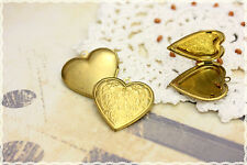 1pz charm  apribile  cuore portafoto ciondolo in ottone 2.7*2.7cm ORO ANTICO