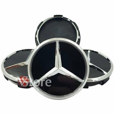 4 Tappi Coprimozzo Compatibile Mercedes 60mm Cerchi Lega Borchie Classe A B C E