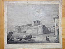XIX secolo-ROCCA D'IMOLA-Disegno ed incisione di "JACQUETY"-Stampa+