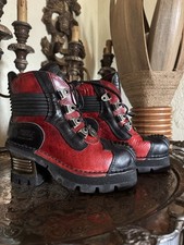 Stivaletti New Rock Vintage NOS n. 38 – Rosso/Nero Gothic Punk Biker