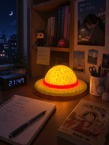 Lampada led cappello paglia - lampada,