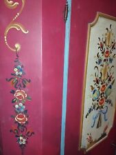 armadio guardaroba antico originale tirolese cortinese dipinto a mano in cirmolo