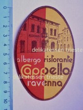 RAVENNA Albergo CAPPELLO OLD HOTEL LABEL Vecchia etichetta valigia baggage