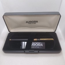 Aurora Marco Polo nera opaca & dorata – stilografica vintage F – da collezione