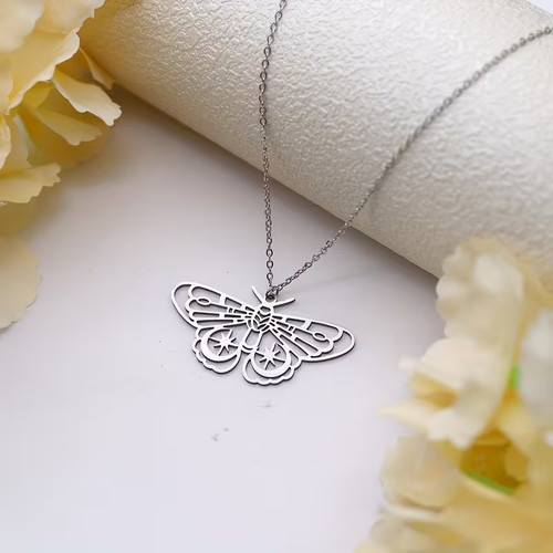 Collana farfalla acciaio - collana,