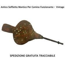 Antico MANTICE / SOFFIETTO Per Camino Caminetto In Legno • Vintage