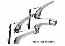 COPPIA MISCELATORI BIDET + RUBINETTO LAVABO BAGNO CROMATO MONOCOMANDO FLESSIBILI